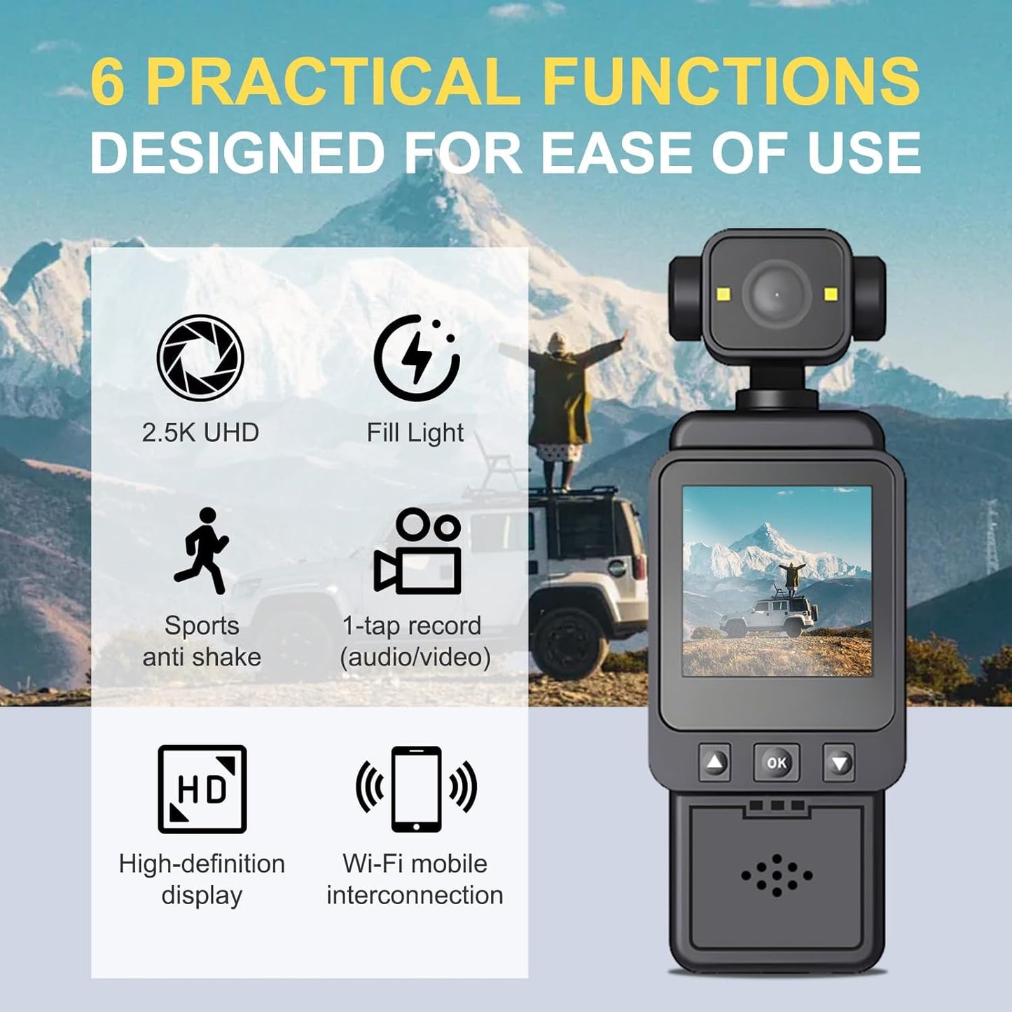 Camara de Accion 4K Portatil